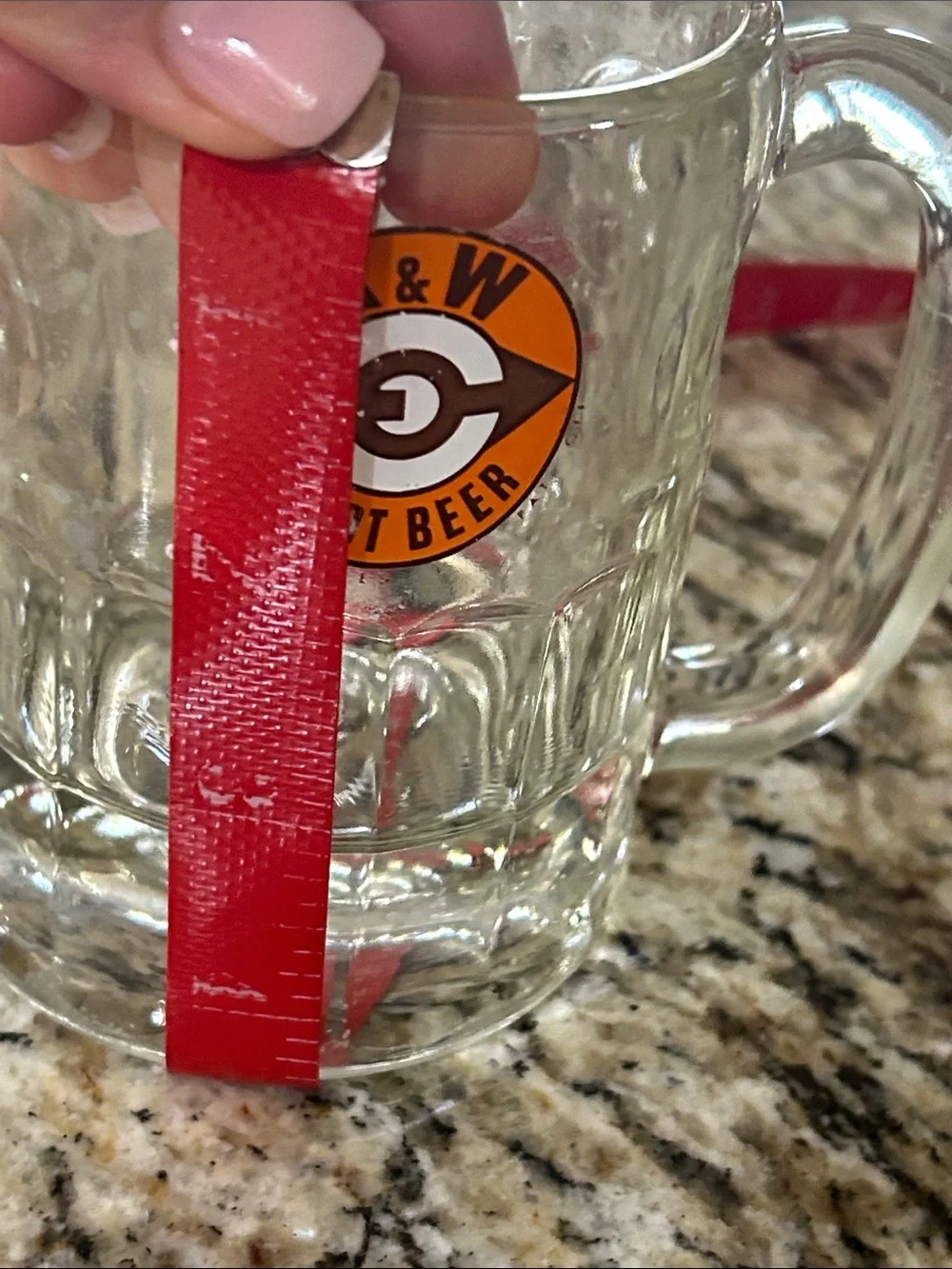 Vintage A&W Root Beer Glass Mug with Orange Logo